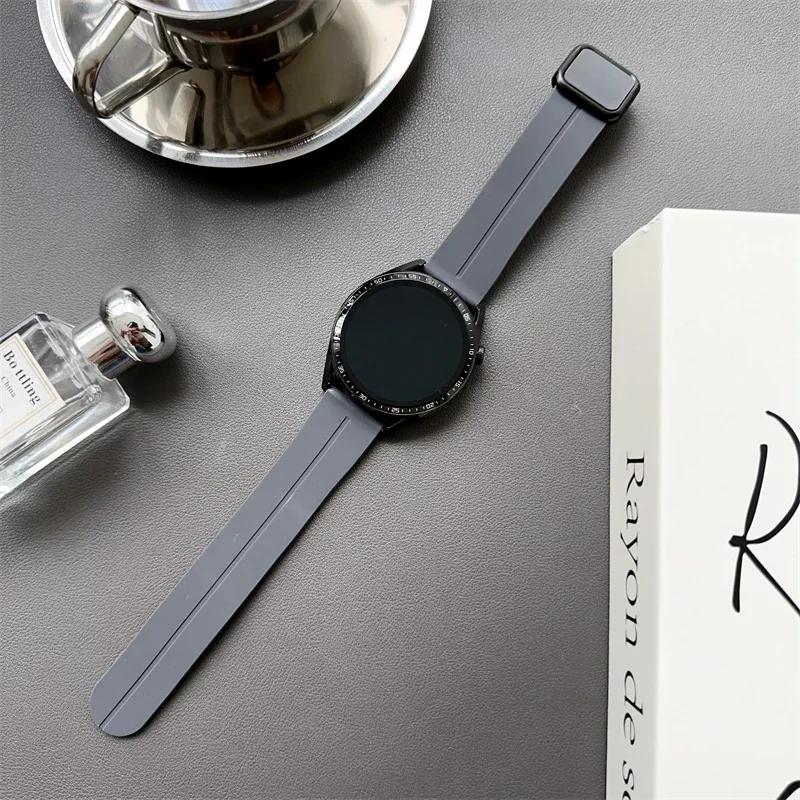 20/22mm Magnetic clasp Silicone Strap For Samsung Galaxy Watch 4 5 6 pro 40mm 44mm 45mm 42/46mm bracelet for Huawei GT3 pro band