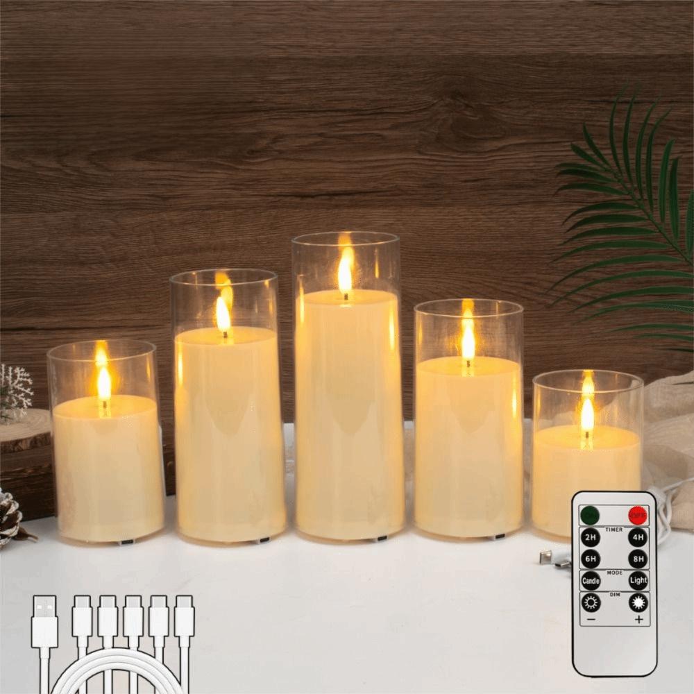 with Remote Control LED Flameless Candles Realistic Flickering Atmosphere Night Lamp Wedding Party
