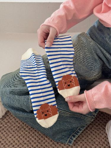 Korean Socks Female Cartoon Puppy Tube Socks Fashion All-match Dachshund Socks New Style