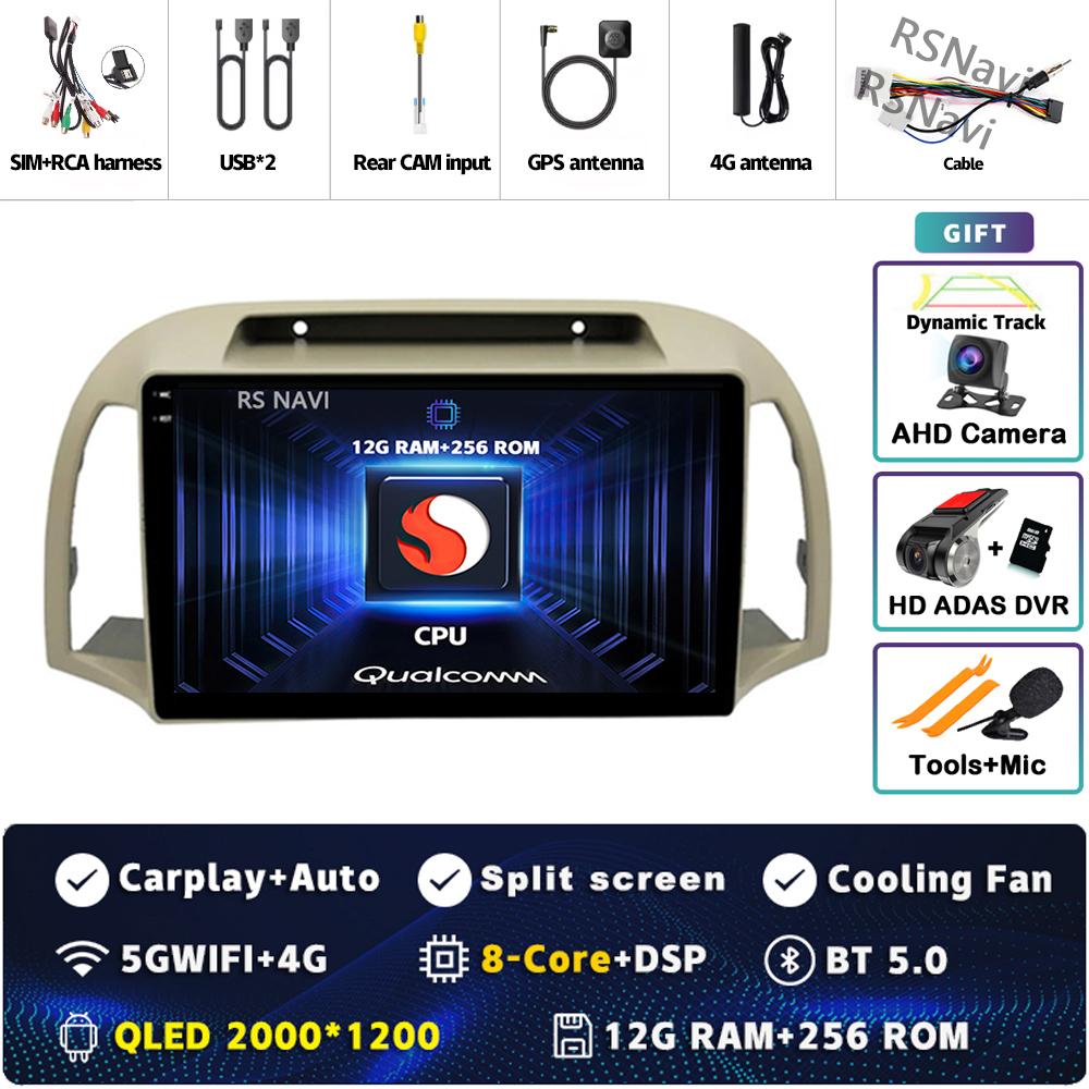 Android 14 Carplay Car Radio For Nissan March Micra K12 2002 2003 - 2010 Multimedia Video Player Navigation GPS Stereo 2Din DVD