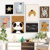 Cartoon Leopard Panda Pig Croissant Roll Dog Wall Art Canvas Painting Nordic Poster And Print Wall Pictures Baby Kids Room Decor