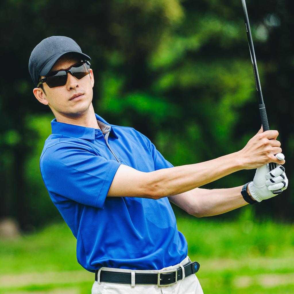 Polarized Sunglasses for Sports Golf Running Baseball UV Protection Smoke [Afit] Men's AF-802PSM-C2 Black/Red (Polarized Lenses)