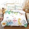 Cute Animals Cartoon Printed Duvet Cover Set with Pillowcases 3d Classic Bedding Set Linen Bedclothes Twin Full Queen King Size