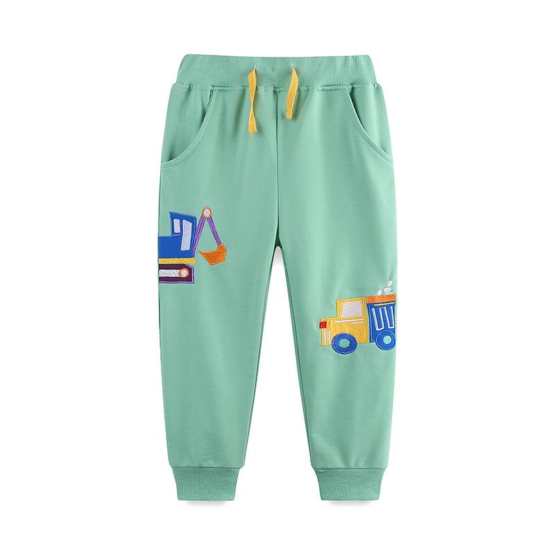 Autumn New European Style Boys Excavator Embroidery Sports Pants for Kids 5Y (115cm)