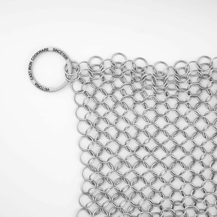 Nettoyeur de Fonte en Acier Inoxydable Récureur en Cotte de Mailles Victoria 32210 Acier inoxydable