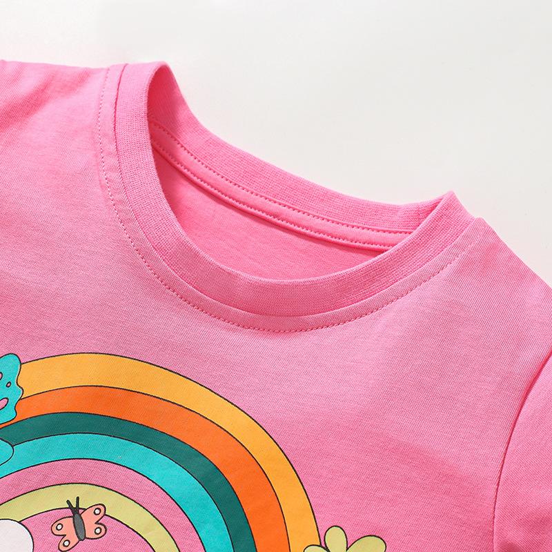 Summer new girls short-sleeved T-shirt pure cotton cartoon top baby T-shirt pure cotton T-shirt
