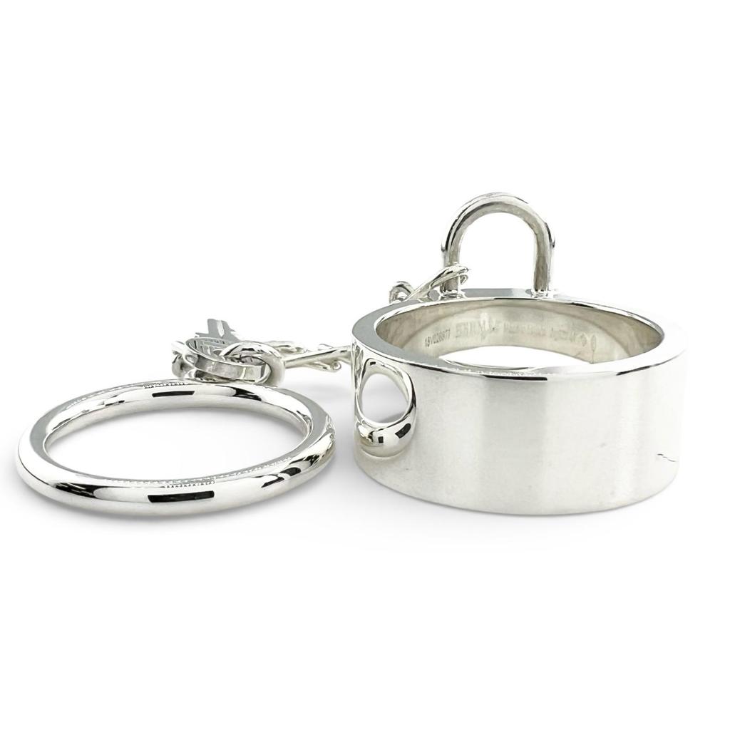 Great HERMES Ring Alpha Kelly Double Ring Silver AG925 Women Used