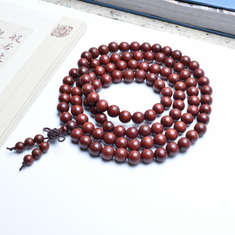 Venus Old Material Small-Leaf Red Sandalwood Prayer Beads Chain - High Oil Density, Unisex, New Chinese Style Decoration Gift