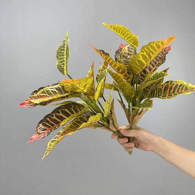 Creative 14 Leaves Artificial Plant Evergreen Photo Props Scene Making Greenery Leaves Green Plant Wall Home Decoration