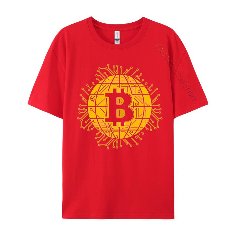 Bitcoin Cryptocurrency TShirt Casual Tops Shirt 2024 Popular Design Tops  Tees BTC Coin Trader B For Men T Shirt