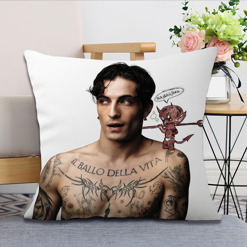 Rock Singer DDamiano David cushion cover Pillow Case Square Cushion Room Bedroom Headboard Sofa Living Backrest Nap Time
