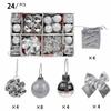 Glitter Christmas Ball Ornament Set Plastic Christmas Hanging Ornaments  Home Decoration