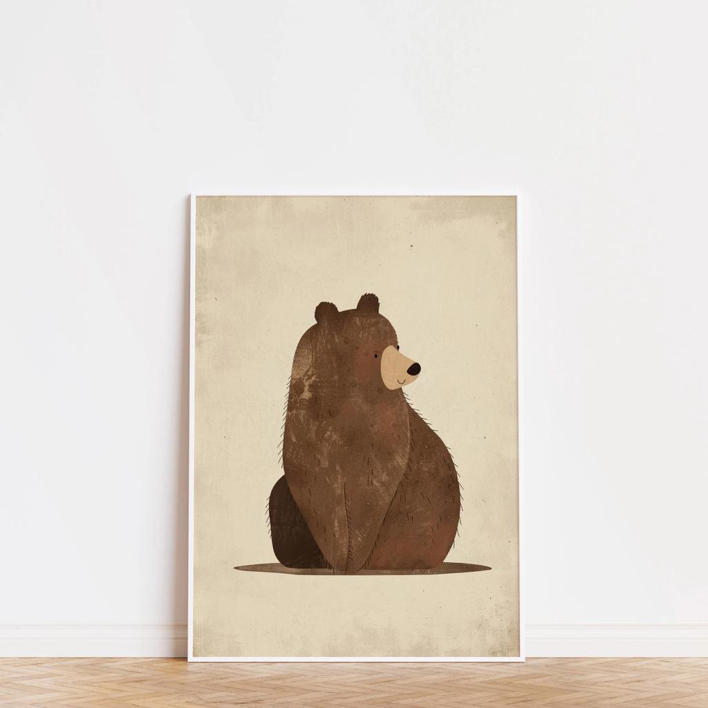 Minimalist Animal Aesthetics Poster Cute Funny Forest Animals Wall Art Parenting Kids Room Baby Room Home Office Decor