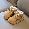 Children's Leather Boots with Thick Cotton Lining, Faux Lamb Wool, Warm Snow Boots, Winter Style, Waterproof and Non-slip Cotton Boots for Boys and