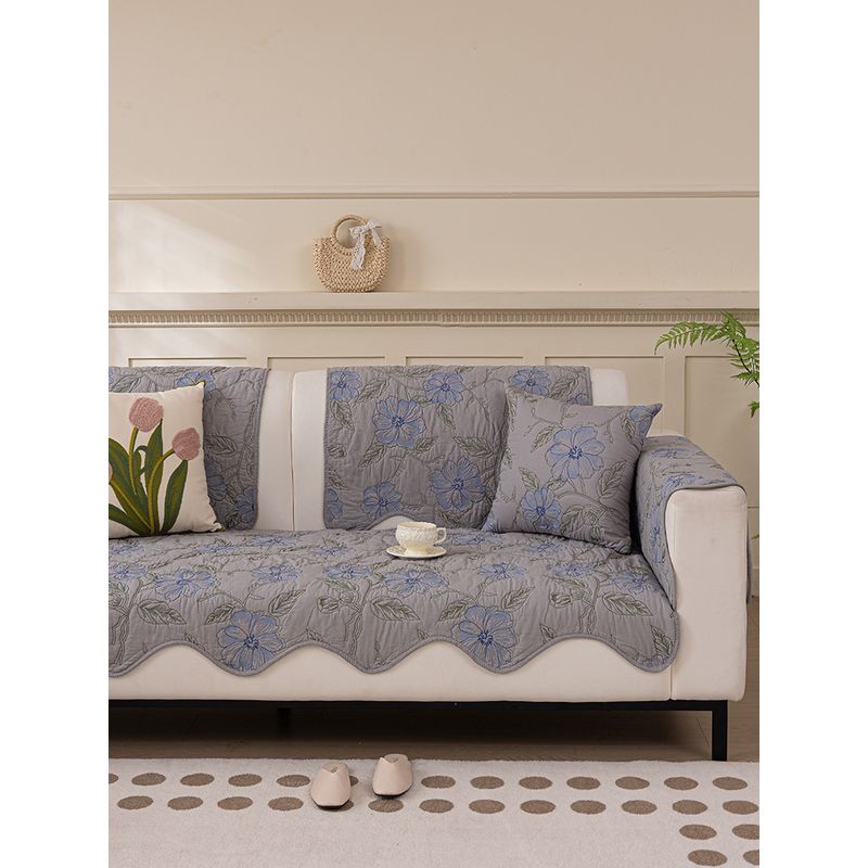 

Cotton Sofa Cushion 2025 New Arrival French Mid-Ancient Cushion Summer Sofa Cover Fabric Non Slip Sofa Cushion Aromatic Depression-light gray 45*45 pillow case