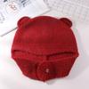 Cappello di Lana Carino con Orecchie d'Orso Giapponese per Donna in Autunno e Inverno Nuovo Caldo Cappello a Maglia che Mostra il Viso Protezione per Collo e Orecchie Cappello