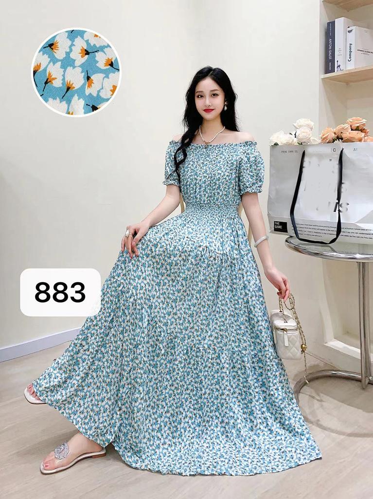 Off-Shoulder One-Neck Cotton Silk Dress Children's Summer Dress Bohemian Island Vacation Dress Travel Beach Dress