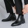 Fashion Fashion Brand Men's Autumn Comfortable Pointed Chelsea Leather Boots Retro Style Men's Side Zipper Breathable Casual Short Boots