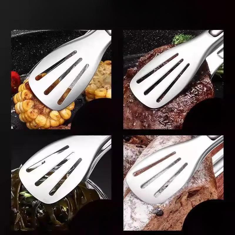 Stainless Steel Food Clip Kitchen Barbecue Fried Steak Household Anti-Scald Bread Food Thickened Dish