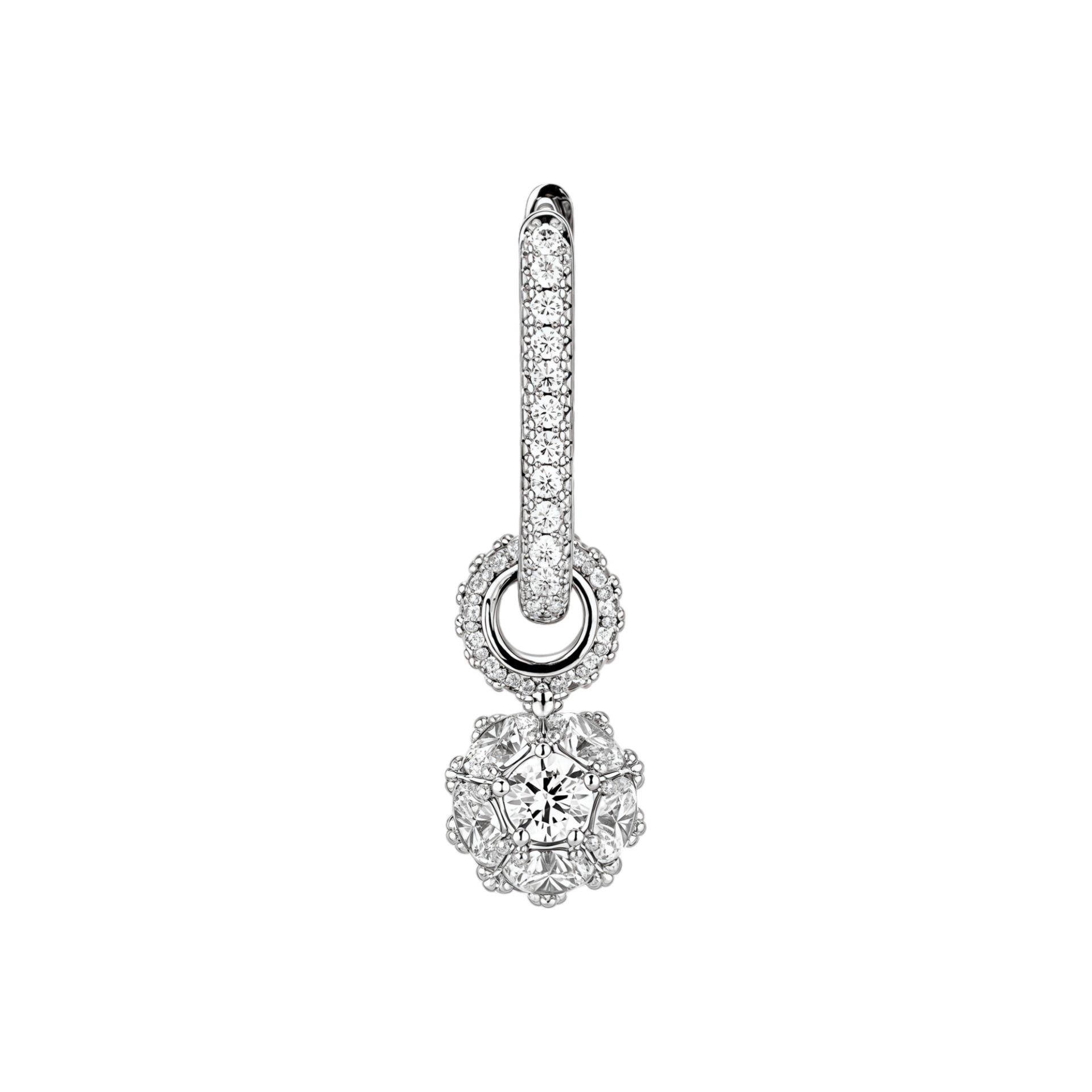 

Full Of Diamonds Zircon Ball Pendant Earrings Men S Hip-Hop Trendy Women Super Flash Earrings Couple Earrings