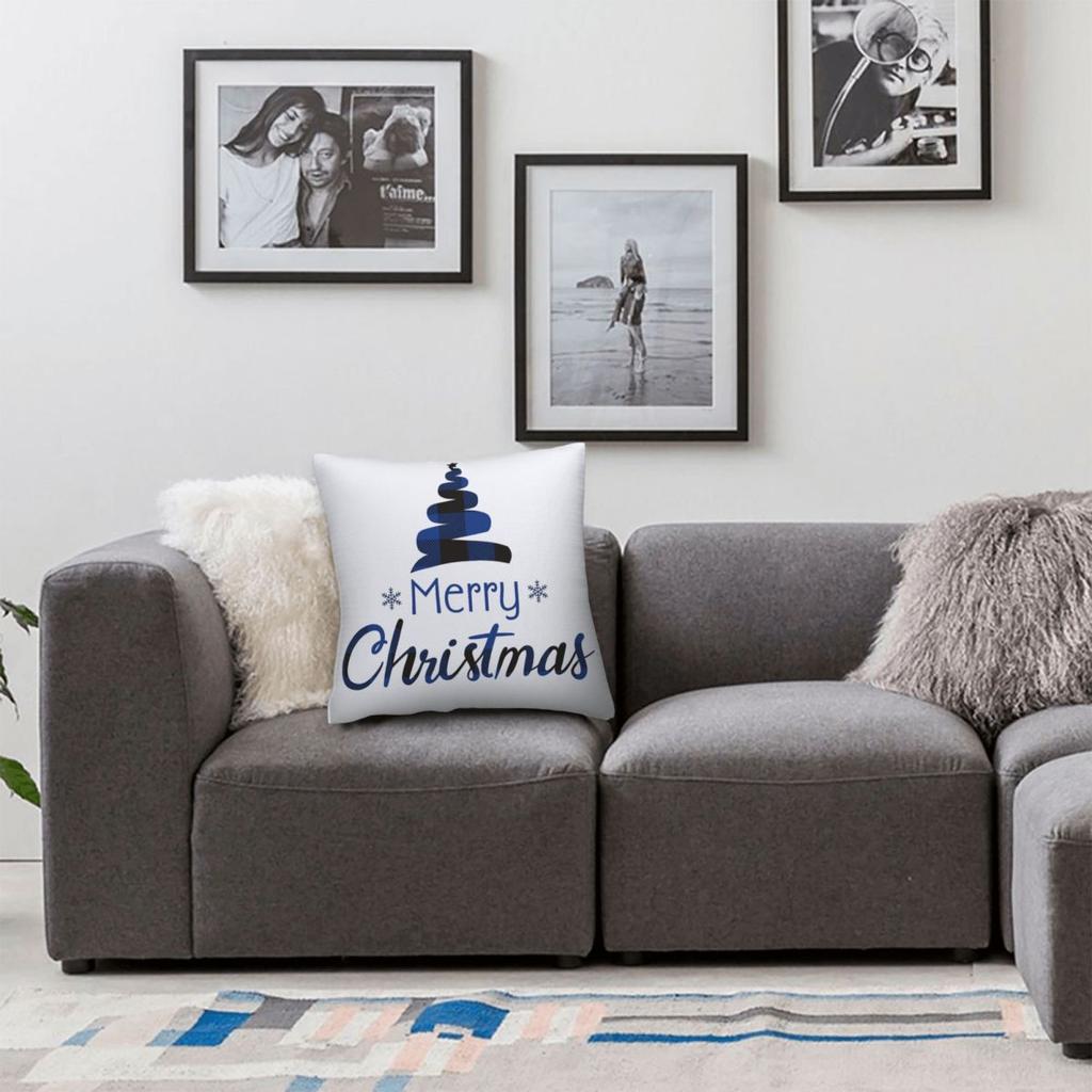 Chrismas Snowflake Letter Print Pillow Case Cushion Cover Polyester Graphic Pillow Cover Cute Funny Pillowcases Sofa Home Decor