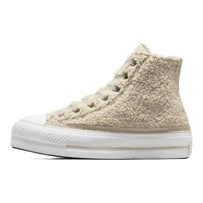 All Star Lift Lace-up Comfortable Classic Non-Slip Abrasion Resistant High Top Fleece Platform Shoes Women's Off-White