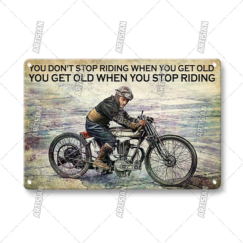 ARTISIAN Rusty Motorcycle Garage Wall Metal Tin Sign Vintage Decorative Plate Man Cave Metal Plaque Club Studio Industrial Decor