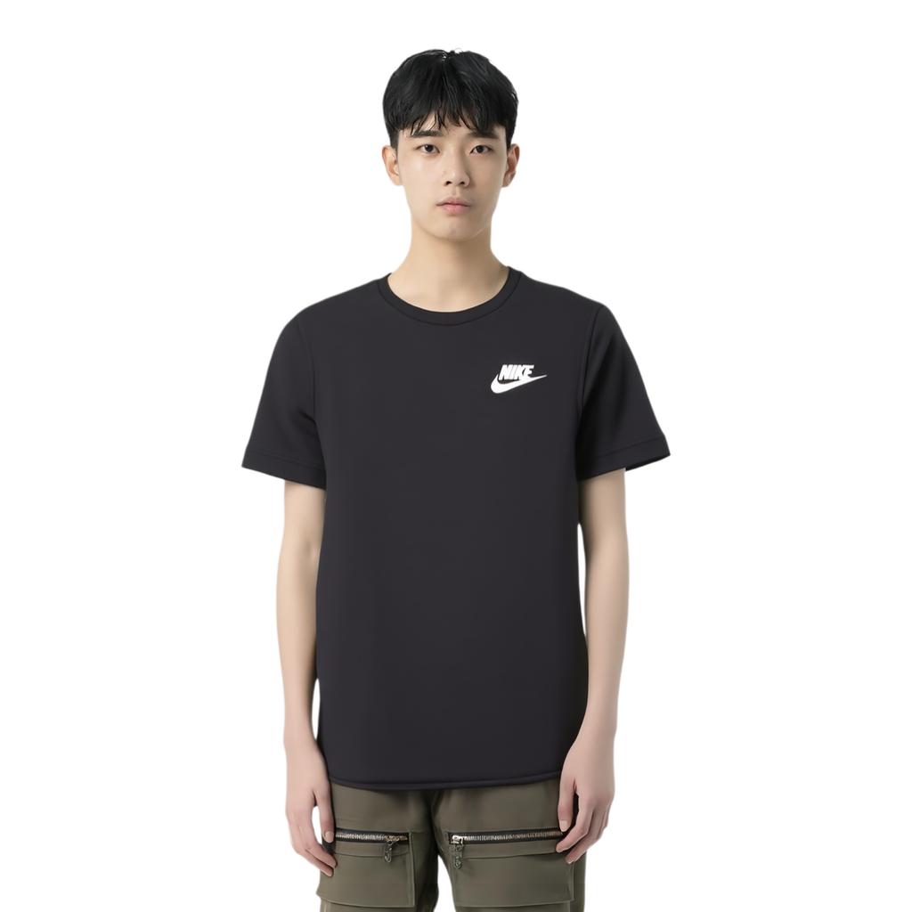 Nike Maglione Girocollo Stampa Logo Lettere Traspirante Manica Corta T-Shirt Uomo T-Shirt Nere 833893-010