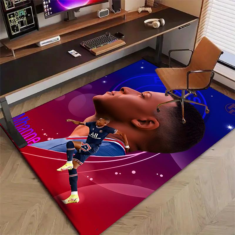 1pc Mbappe6 Design Printed Area Rug Carpet for Bedroom Living Room Home Decor Rugs Mat Non Slip Mat Rug for Bedside