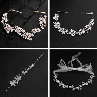 Women Headpiece Bridal Flower Hairband Hair Jewelry Rhinestone Flower Headband Bridal Headband