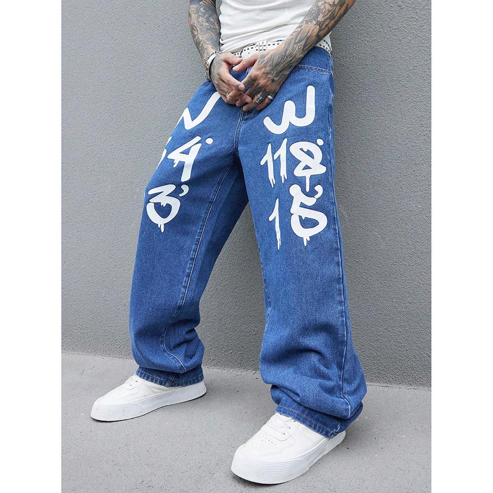 Retro Jeans Herren Frühling und Herbst Neue Trendmarke Locker Gerade Vielseitige Lange Hosen