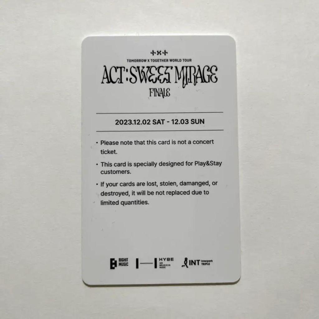 [USED] TXT Seoul Concert Final Play & Stay Limited Edition Bonus Card