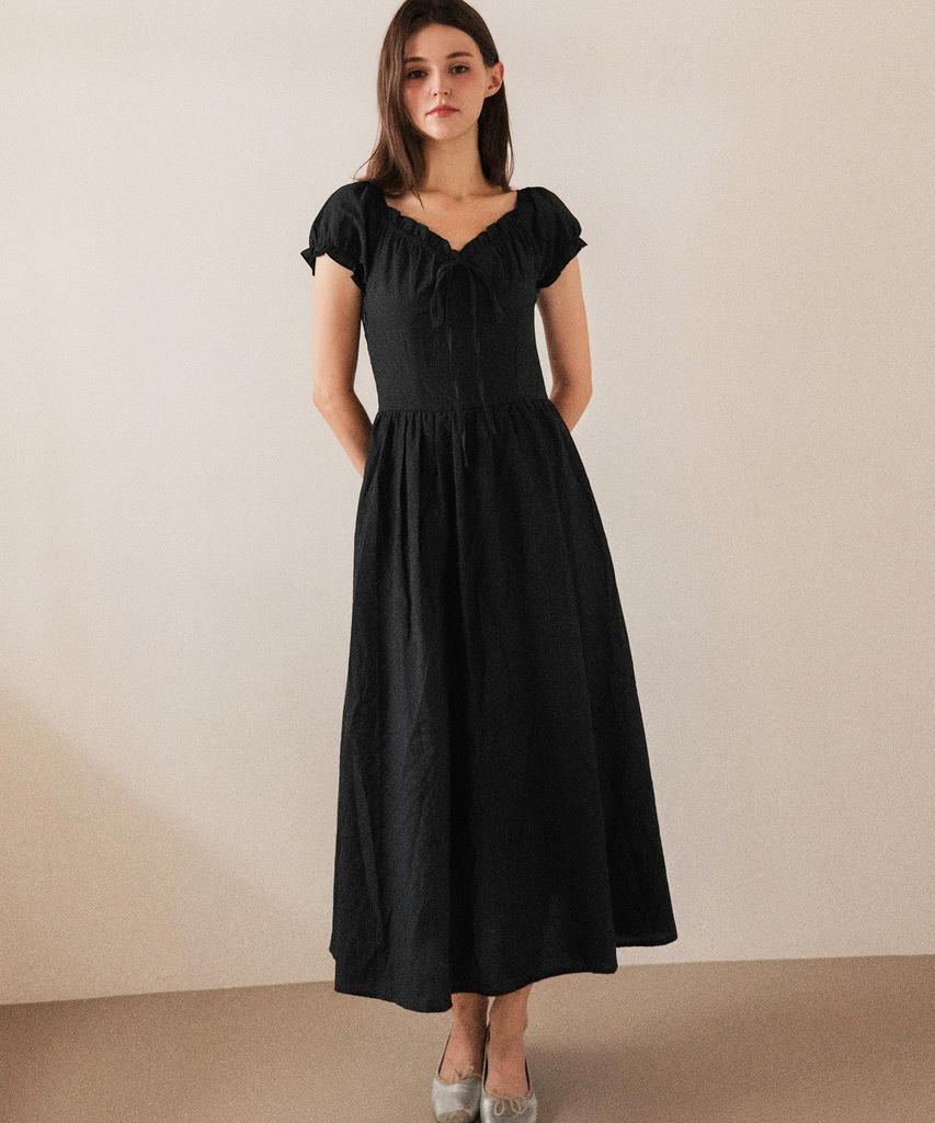 KOOLKITTEN Bella Ribbon Puff Long Maxi Dress