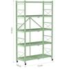 Foldable Metal Storage Shelves Moveable Installation Free Shelf Strong Load-bearing Capacity Shelves Foldable Small Furniture