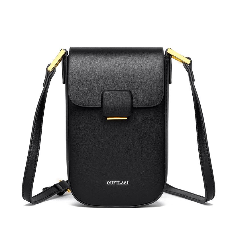 

Сумка для мобильного телефона из воловьей кожи, маленькая женская сумка-мессенджер, простая сумка через плечо, женская вертикальная сумка для мелочи чёрный
