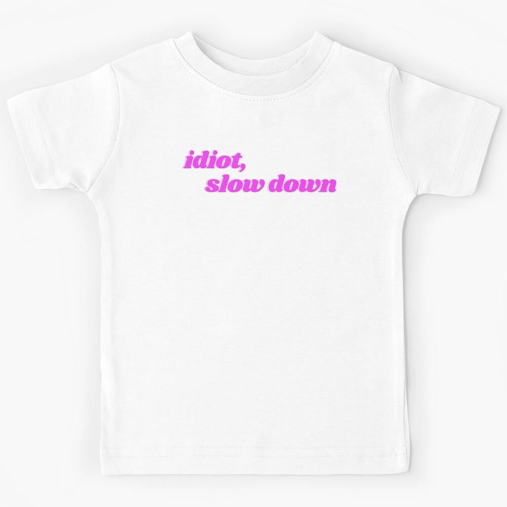 radiohead idiot slow down ok computer lyrics (bright purple on white) Kids T-Shirt 110