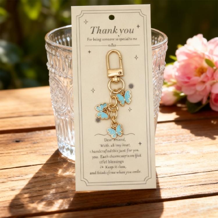 Practical Butterfly Keychain Metal Construction Secure Closure for Keys and Bag Decors Everyday Convenience and Style