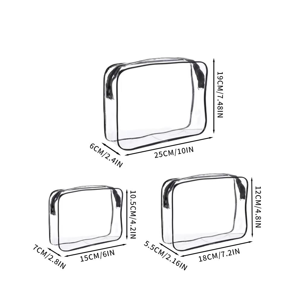 1/3pcs Transparent Makeup Bag Pvc Waterproofing Wear-Resistant Toiletries Bags Multi Doll Clothes Towels Cosmetics Storage Bag