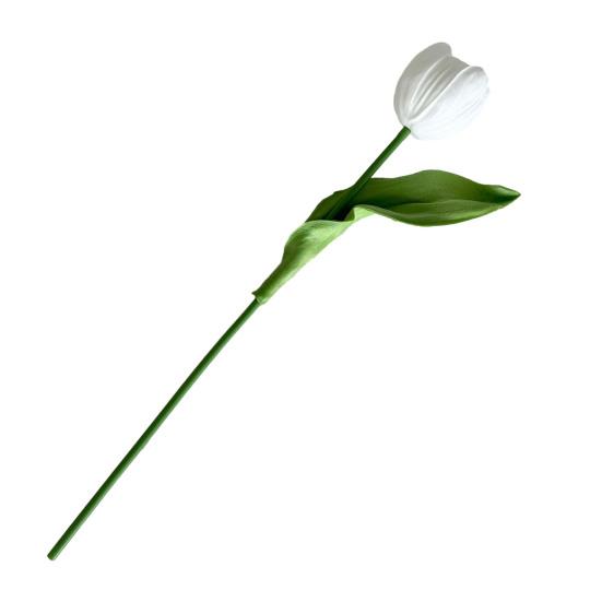 Artificial Tulip Flower 13" Long Stem Fake Tulip Realistic Real Touch PU Faux Flower for Spring Easter Home Kitchen Wedding Decoration