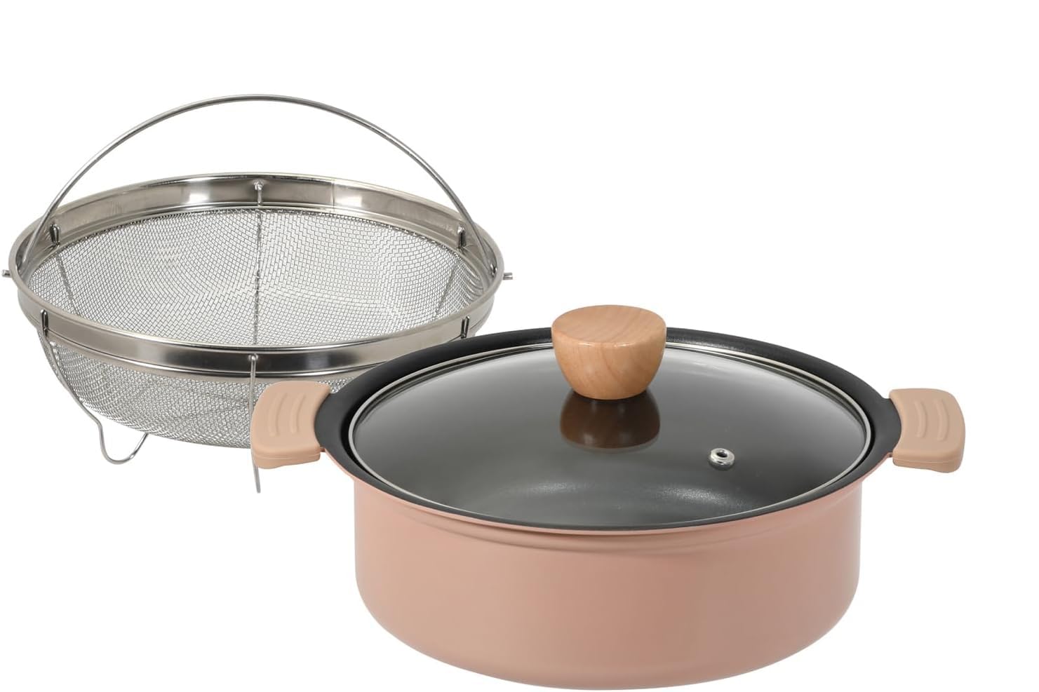 

Pearl Metal Tabletop Pot, 24cm, with Strainer, for Hot Pot, Mixed Hot Pot, Multi-purpose Pot, Fluororesin Coating, IH and Gas Stove Compatible, with G