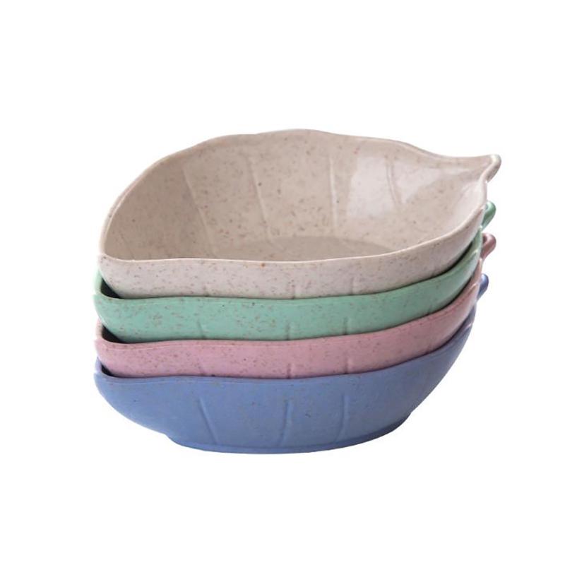 Wheat Straw Leaf Shape Sauce Dipping Seasoning Dish for Snacks Pickles