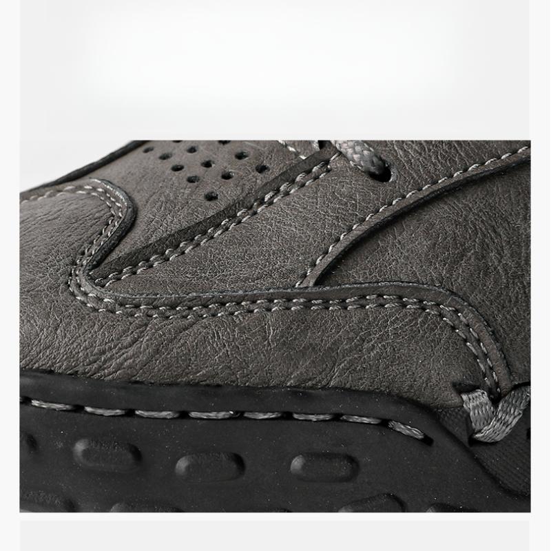 Pánské kožené boty Ručně šité boty Pohodlné kotníkové boty pro muže Ležérní boty Velká velikost Pracovní boty