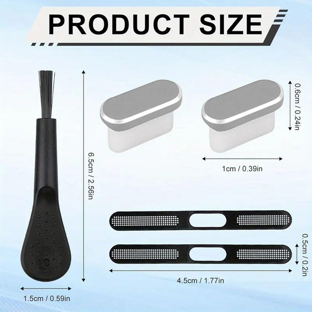 USB TypeC Plug Cover With Cleaning Brush Anti Dust USB TypeC Plug Cover Soft Cleaner Phone Charging Port Cover Set For Phone