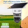 HD 10x Zoom Solar-powered Camera, Dual-lens Three-view Monitoring, PTZ Automatic Tracking CCTV, Wireless WIFI/4G Security Camera