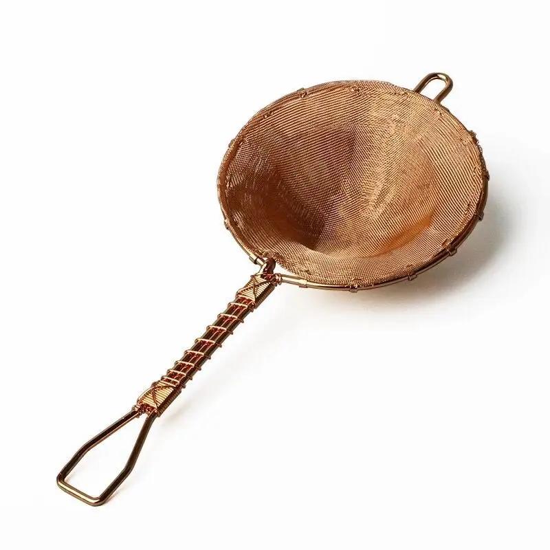 Passoire à thé japonaise Filtre à thé en cuivre pur Maille Argent Doré Filtration du thé Thé Accessoires de thé Passoire à thé en maille dorée