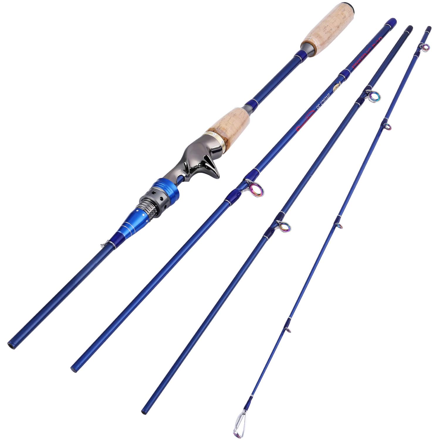 

4 секции портативная удочка для спиннинга, удочка для карпа и окуня, удочка с высоким содержанием углерода 99% Casting Fishing Rod синий