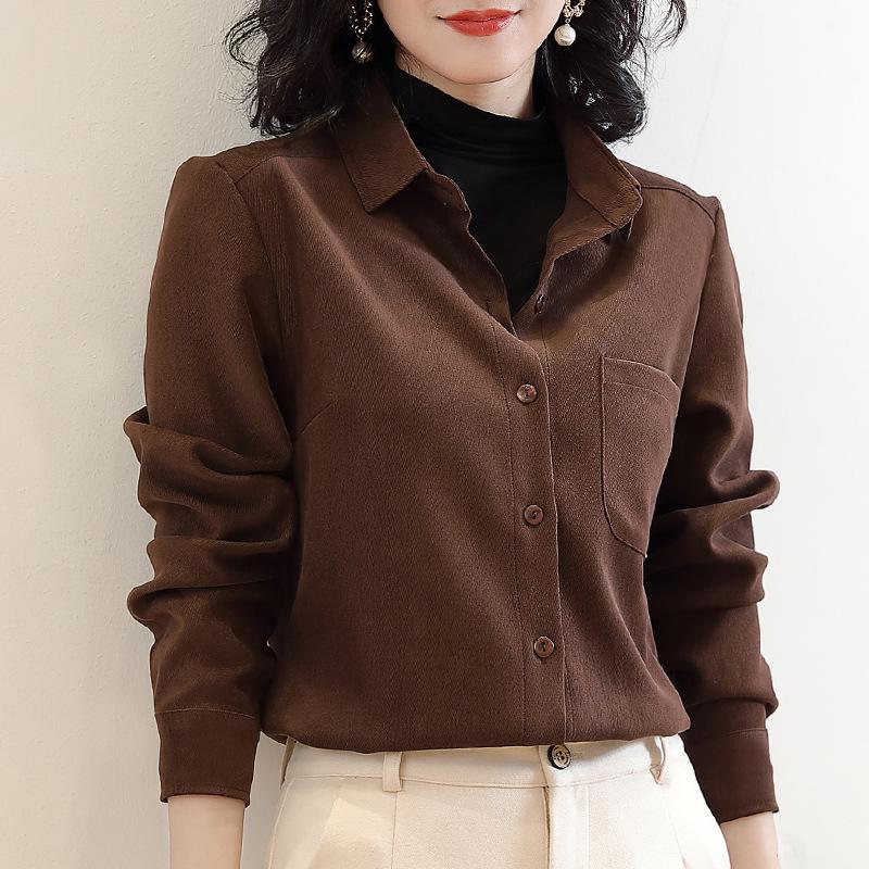 Podzimní nový styl silná volná košile s dlouhým rukávem pro ženy jarní a podzimní bunda košile podzimní top