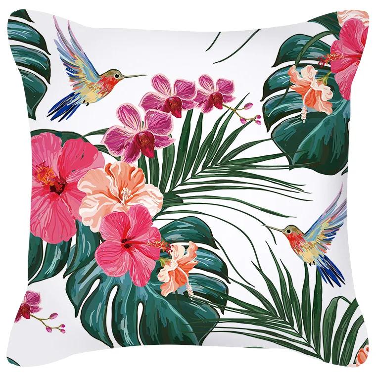 Pflaumenblüten Kissen Flamingo Vogel Kirschkissen Heim Stuhl Sofa Dekoration Gelber Kissenbezug