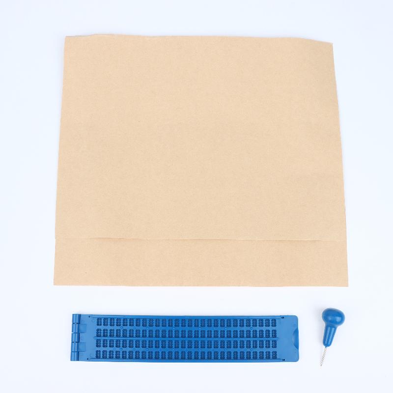 Mini Size Braille Writing Plate Kit for Blind People Portable Braille Board with Stylus Paper for Outdoor Trip Use