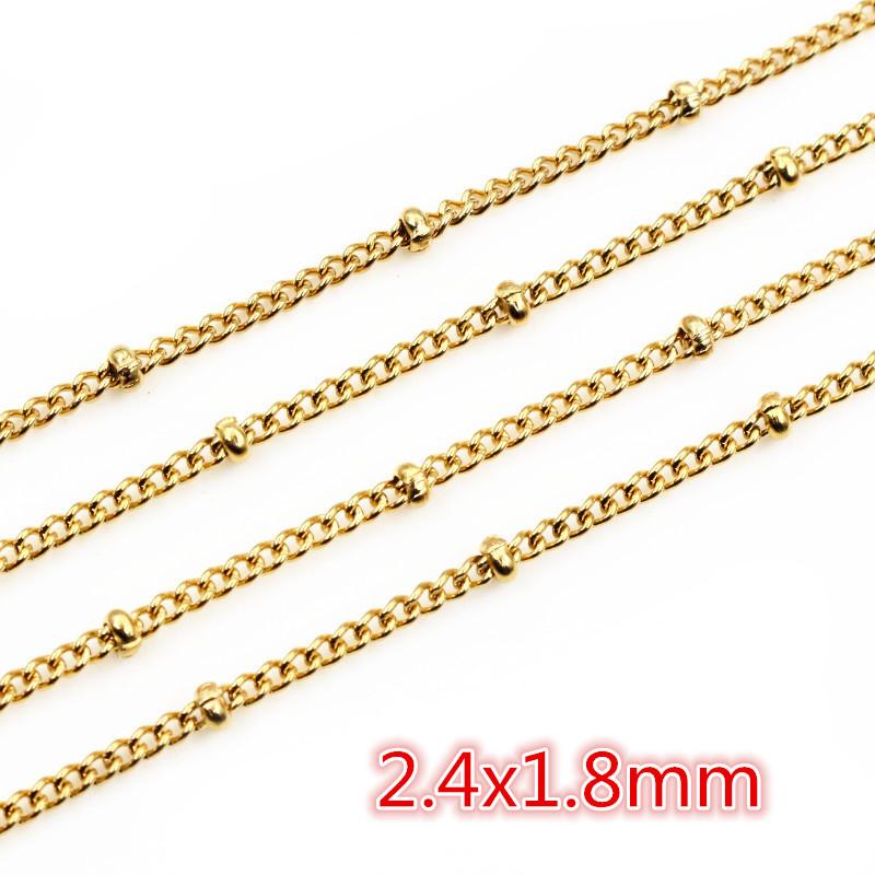 5 Meters/Lot Never Fade Stainless Steel Gold Plated Necklace Chains For DIY Jewelry Findings Making Materials Handmade Supplies